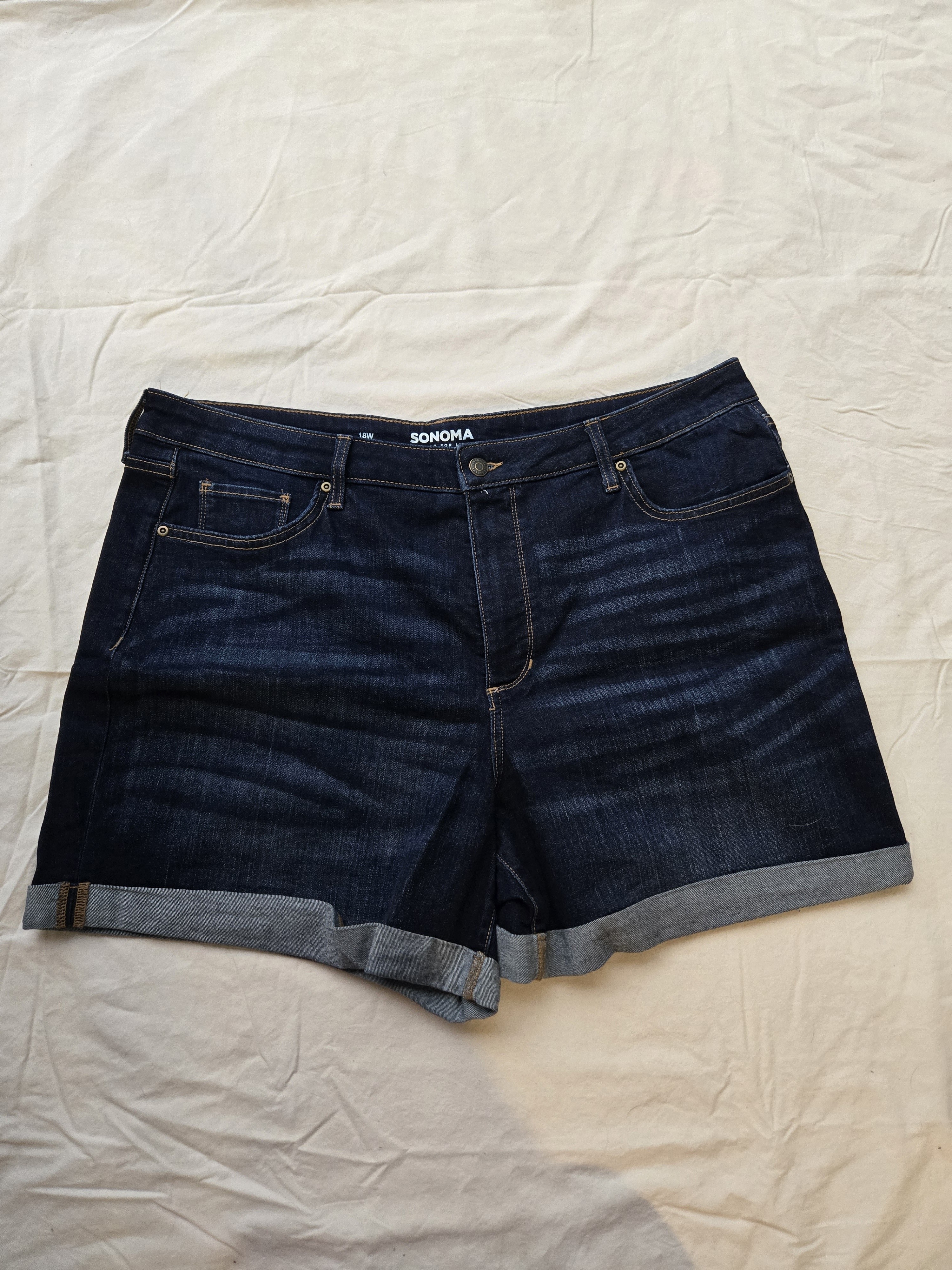 Sonoma Dark Indigo Cuffed Denim Shorts
